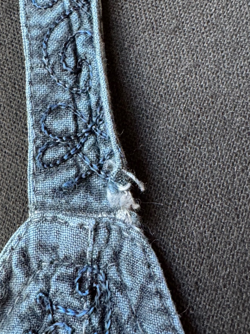 Braja Exclusives boho hippie Washed Denim-Look Embroidered Sundress 17.5 Ptp - Picture 8 of 8